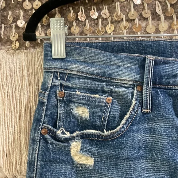 MOTHER The Vagabond Fray denim mini skirt sz 25 - Picture 2 of 7